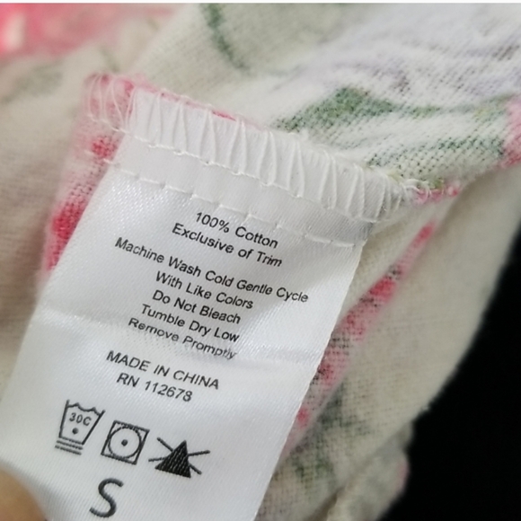 New Jessie Steele Floral Long Sleeve Cotton Nightgown In Size Small - Picture 7 of 8